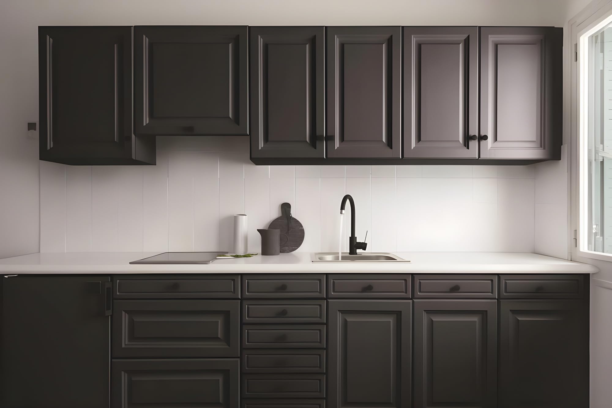 V33 Peinture cuisine 0,75 l rénovation meubles, portes, noir mat
