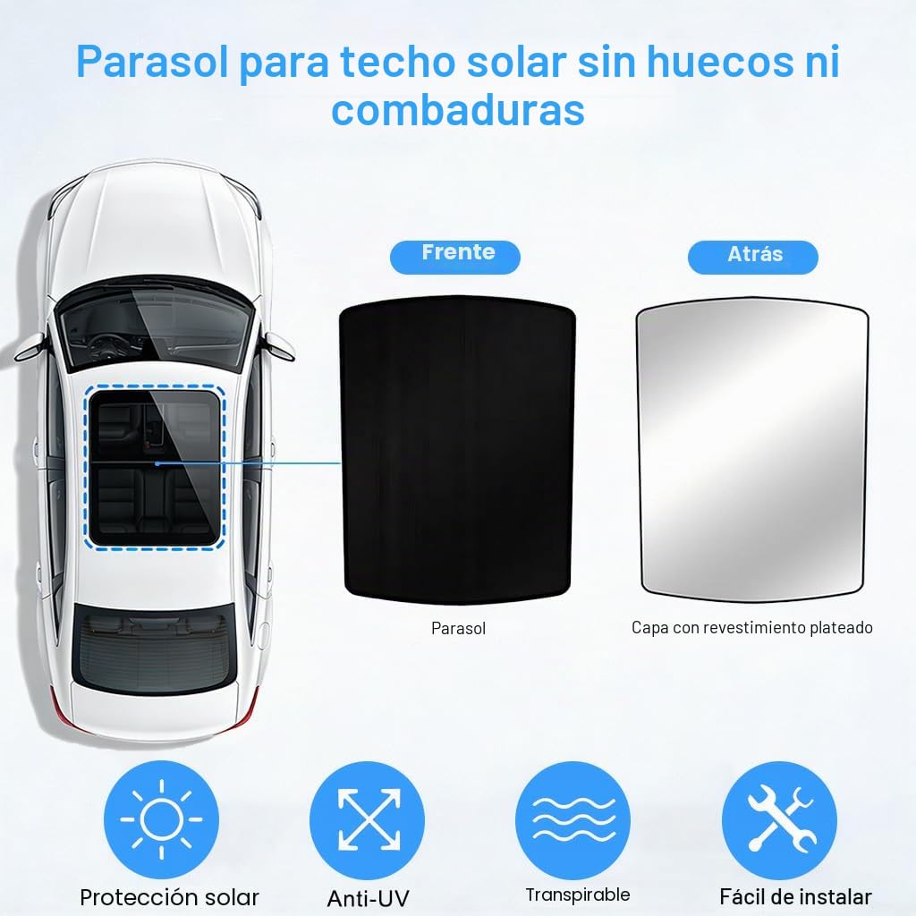 Parasol para Techo Compatible con Q5 2017-2009 5-Door SUV, Plegable Sombrilla De Coche con Bolsa De almacenaje, Protección Solar Aislamiento de Calor Parasol de Techo
