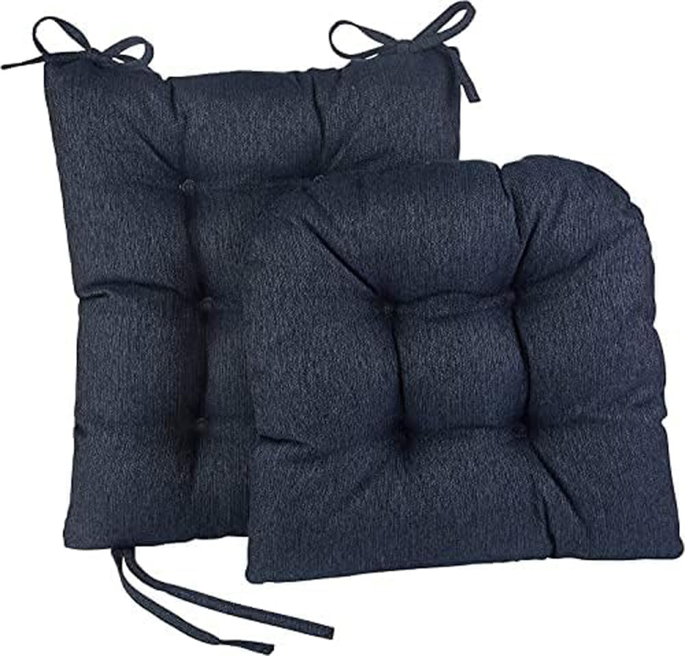 Klear Vu Non-Slip Omega Rocking Chair Cushions, Seat and SeatBack Pads, 2 Piece Set, Solid Indigo 2 Count