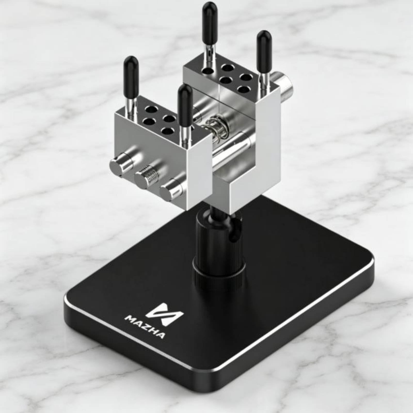 Industrial Vice de Modelismo Tornillo de Banco Mordaza Mini Herramienta de Sujeción Aleación de Aluminio CNC con Pasadores Ajustables Base Ponderada y