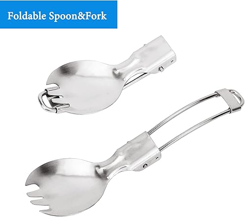 Miniatura 7 de Tazón grande de 40.6fl oz con cuchara plegable, cuenco plegable con tapa, contenedor de silicona para viajes, camping, preparación de comidas y