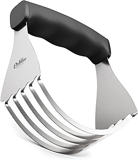 ORBLUE Stainless Steel Pastry Cutter - Sturdy 5 Blades Dough Blender for Baking, Pastry, Pizza Dough and Kitchen Mixer Blender