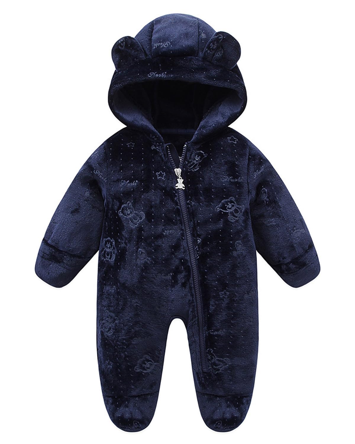 WYTbaby Combinaison de neige pour bébé en polaire avec capuche - Combinaison chaude pour l'hiver et l'automne - Pour garçons et filles de 0 à 12 mois