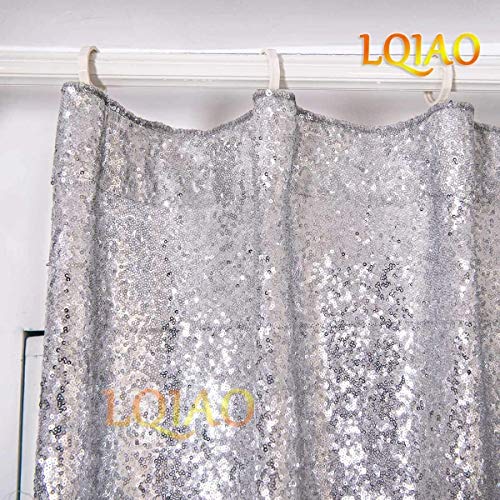 2Pcs Silver Sequin Curtain Backdrop- W60Xl250Cm Shimmer Sequin Fabric Photography Backdrop Luxury Curtains For Bedroom Window Curtains Living Room Elegant Drapes Curtains ¡­ #TOP6