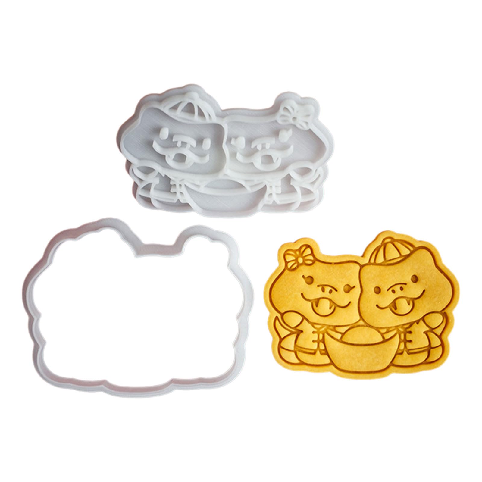 Jazuaiao A New Year Cartoon Snake Cookie Molds Delicate Snake Cookie Stamp Dessert Embossers For Family Nd Holiday Baking