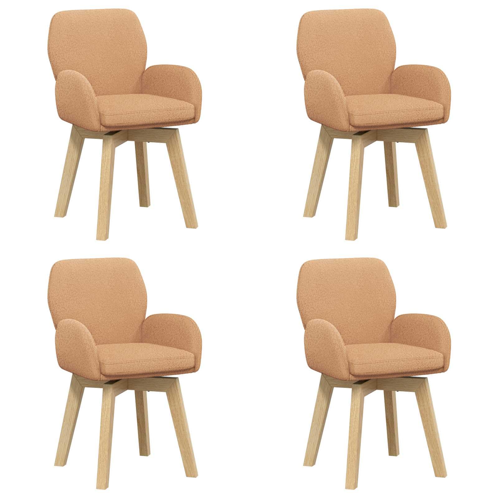 Fengshui Krzesło obrotowe do jadalni 4 szt. Boucle Beige 54x58x87 cm