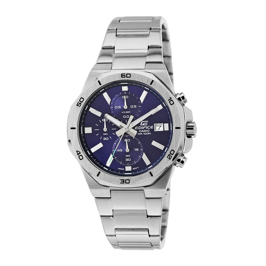 Casio Edifice EFV-640D-2AVUDF Blue Analog Dial Silver Stainless Steel Band Mens Watch Chronograph 100M Water Resistant ED584 (B0C8TVXRG8) Amazon Price History, Amazon Price Tracker