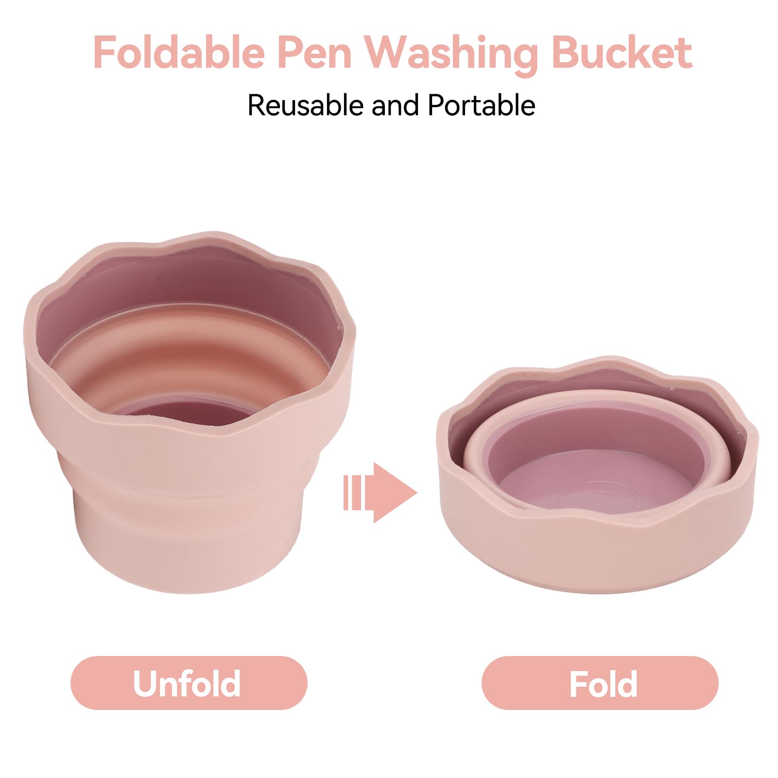 Secchio Lavapennelli In Silicone Pieghevole - 2 Pezzi Per Acquerello, Acrilico E Pittura - Foto 6