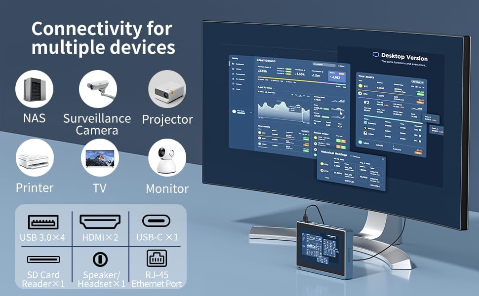 Miniatura 4 de HEIGAOLA Mini PC con Windows 11 Pro, Intel Celeron J4125 Mini computadora, 8 GB DDR, 256 GB eMMC, mini computadora con pantalla, WiFi 5.0, BT4.2,