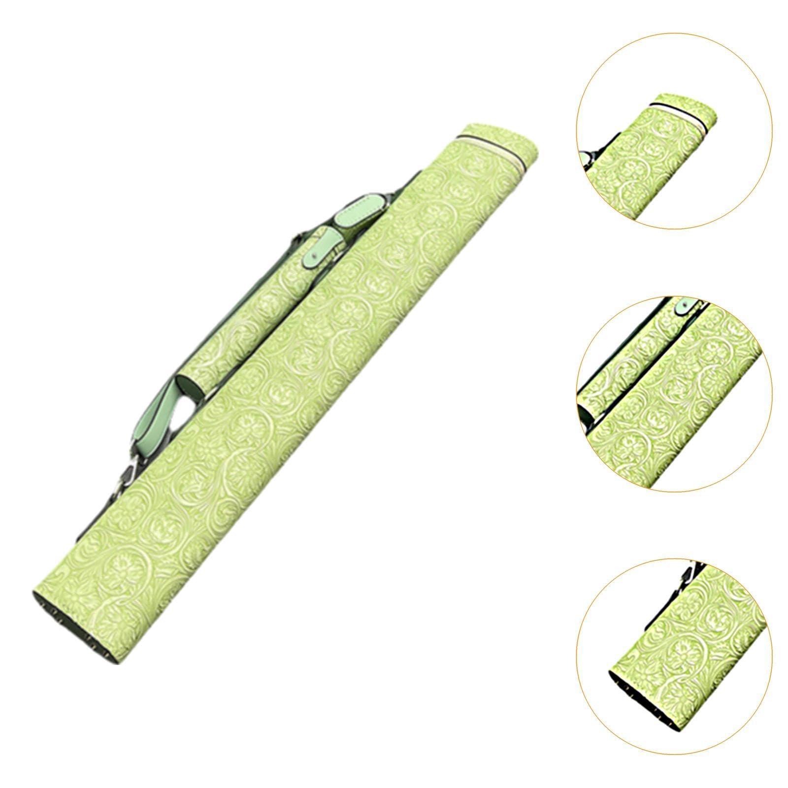 Custodia per Stecche da Biliardo, Borsa Porta Stecche con 4 Fori E Cerniera, Portatile, Resistente, AntiGraffio, per Il Trasporto E La Conservazione, Verde