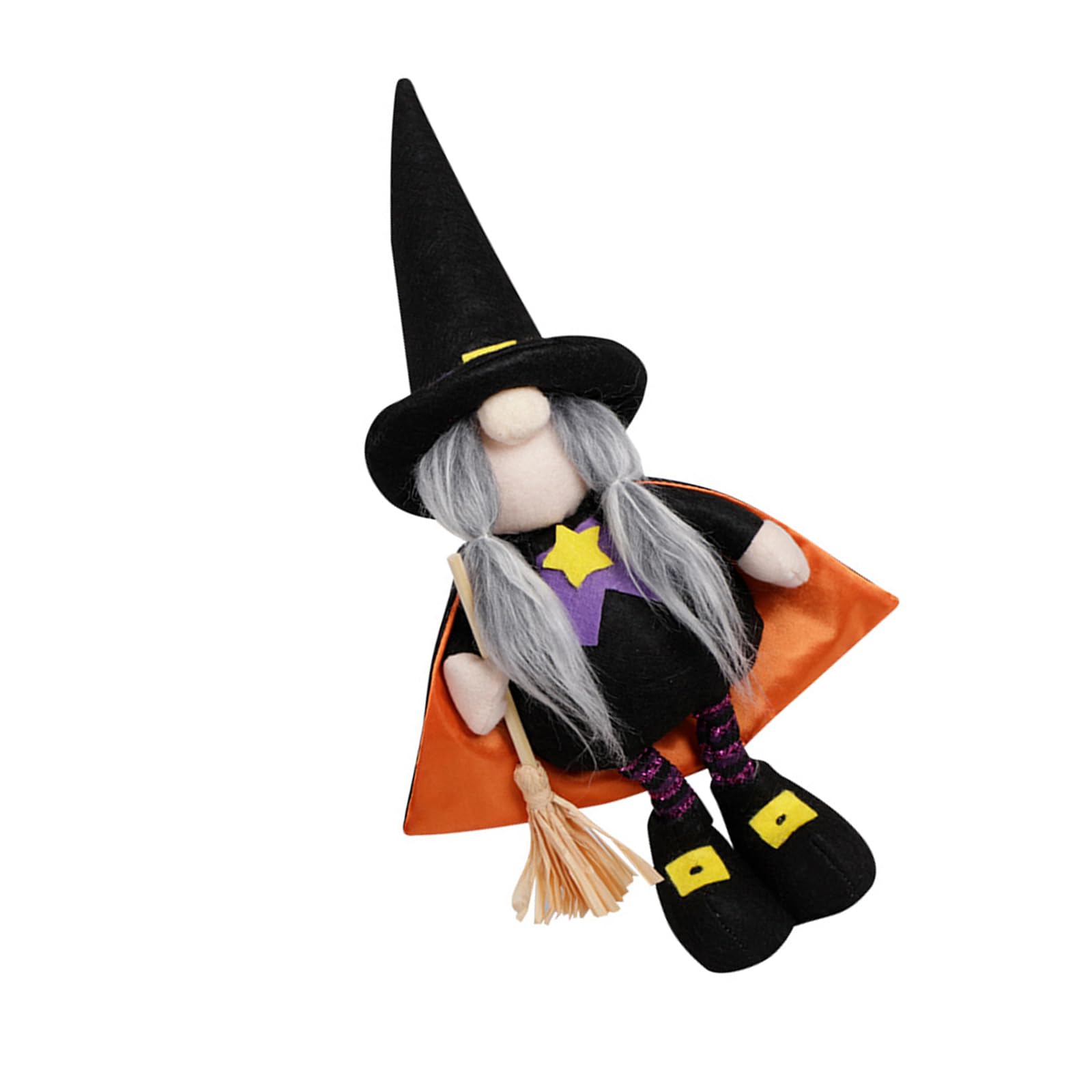 Zbiianxer A Halloween Scary Nonymous Necromancer Figure Brush Decoration Mysterious Party Deck For Inside Use Permanent Polyster Substance Gentle Craft Eerie Witch Toy Deck