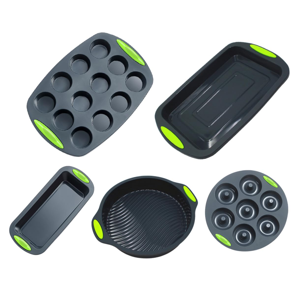 Molde de Silicona 5 Piezas para Hornear Pasteles y Pan Casero | Reutilizable y Flexible, Resistente al Calor, Limpieza Sencilla, Uso en Cocina y Repostería, Pack de 5
