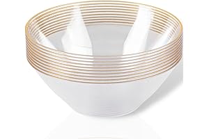 Blue Sky Organic Disposable Clear Bowls With Gold Rim