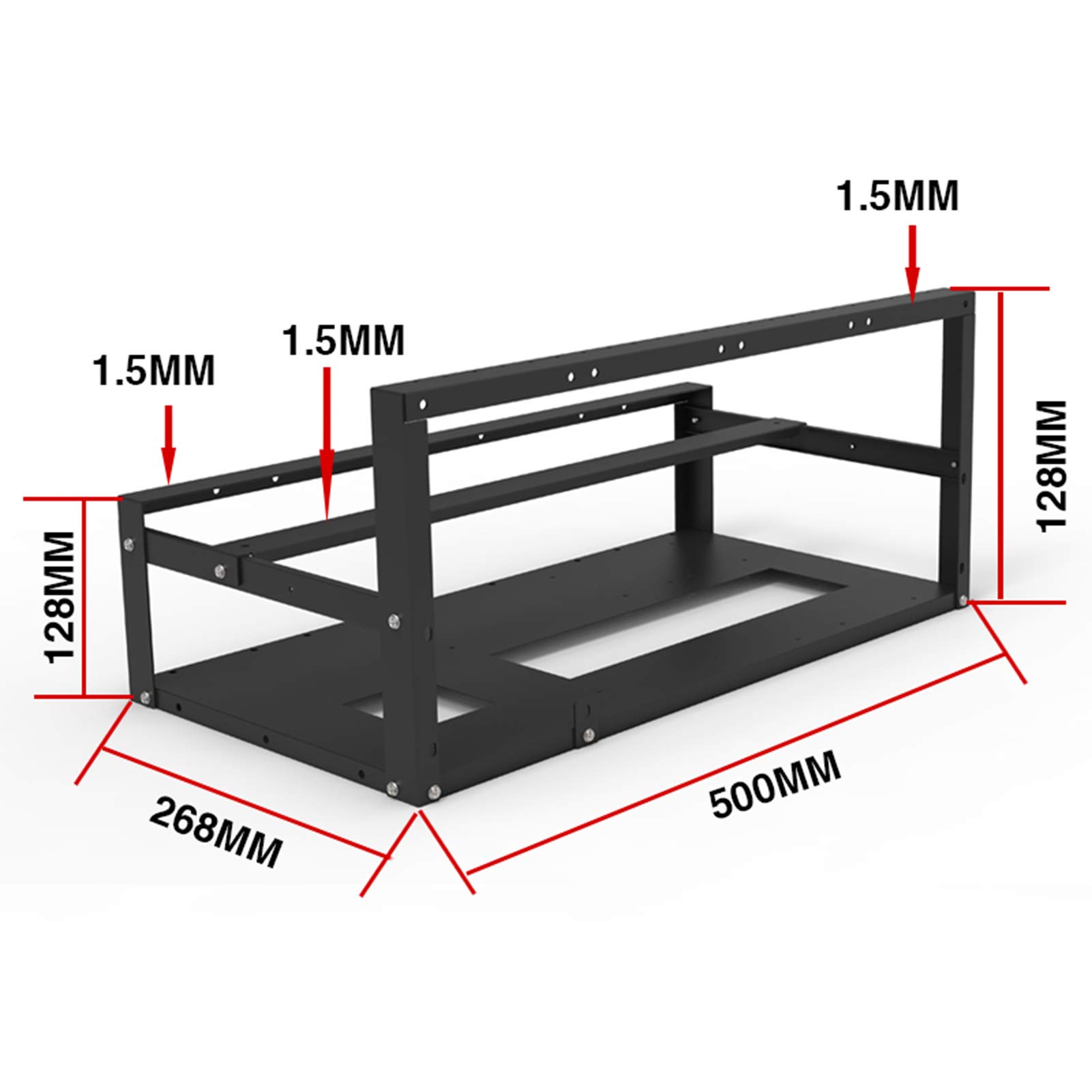 Gpuマイニングリグスチールオープニングエアフレームマイニング、クリプトコイン通貨マイニング用の最大 6/8/12 gpuのマイニングフレームリグケー  : Starlly GPUマイニングフレーム リグスチール