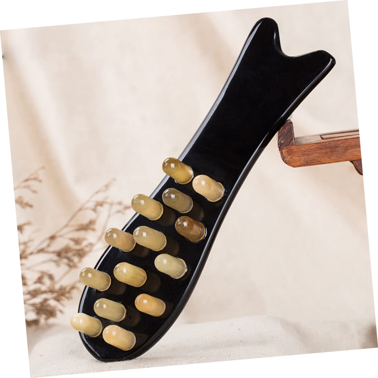 Beavorty 3 Pezzi Pettine Multifunzionale Per Corno Naturale Cuoio Capelluto A Forma Di Pesce Strumento Per Massaggio Nero Facile Da Trasportare