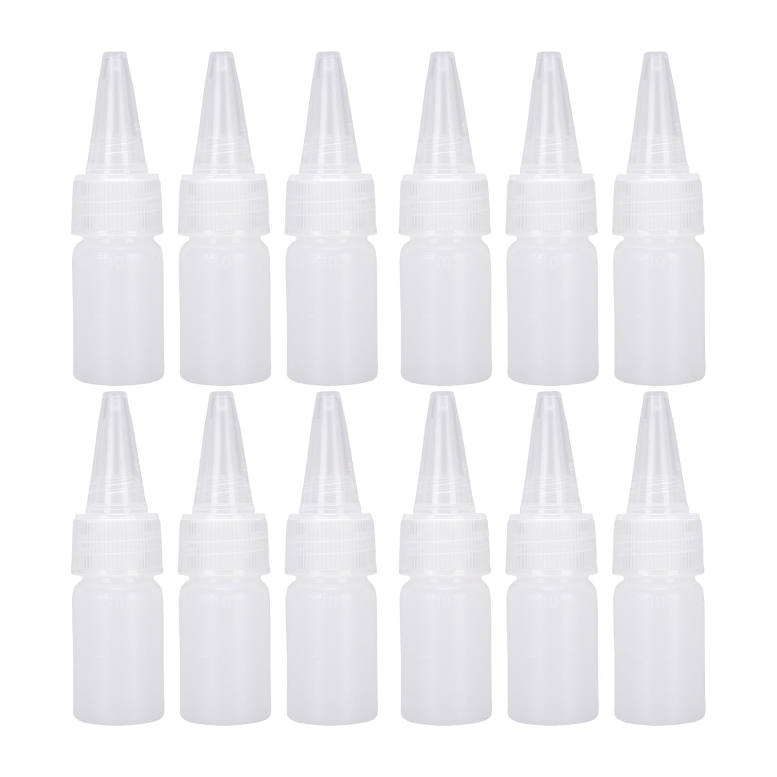 BTSEURY Squeeze Bottles, 100CPS Plastic Empty Bottles, 10ml Capacity Semitransparent Multifunctional Plastic Empty Squirt Bottle for Paint