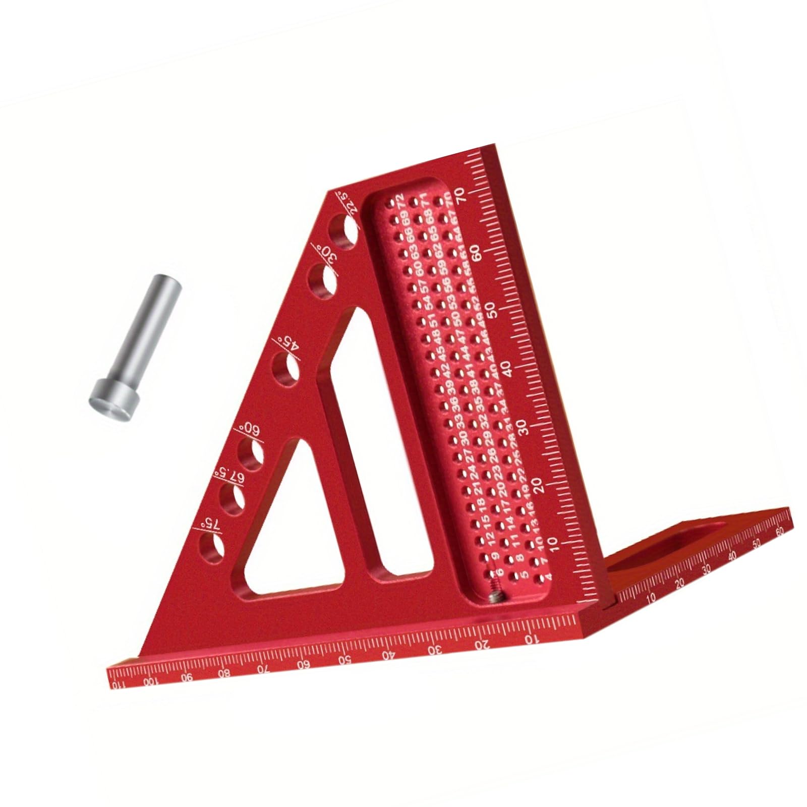Square Hole Scribing Ruler Precisions Woodworking Tool 22.5-90 Degree Measuring Ruler for Woodworking Square Protractors