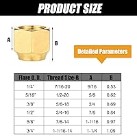 Vista 2 de Gisafai 6 piezas de tapas de tubo de latón con tapón de compresión, válvula de parada, línea de gas con conexiones roscadas de 45 grados