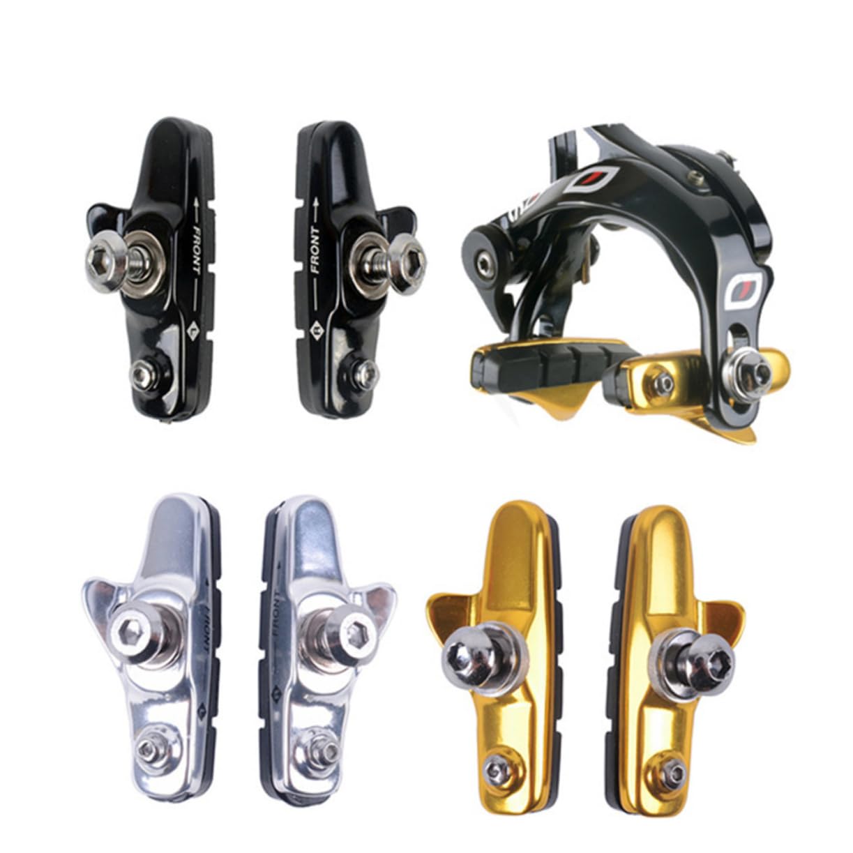 Sosoport 3paia Pastiglie Freno c per Bici Lega di Alluminio Design Curvo Resistente all Usura Adatto Bici da Corsa e Mountain Bike