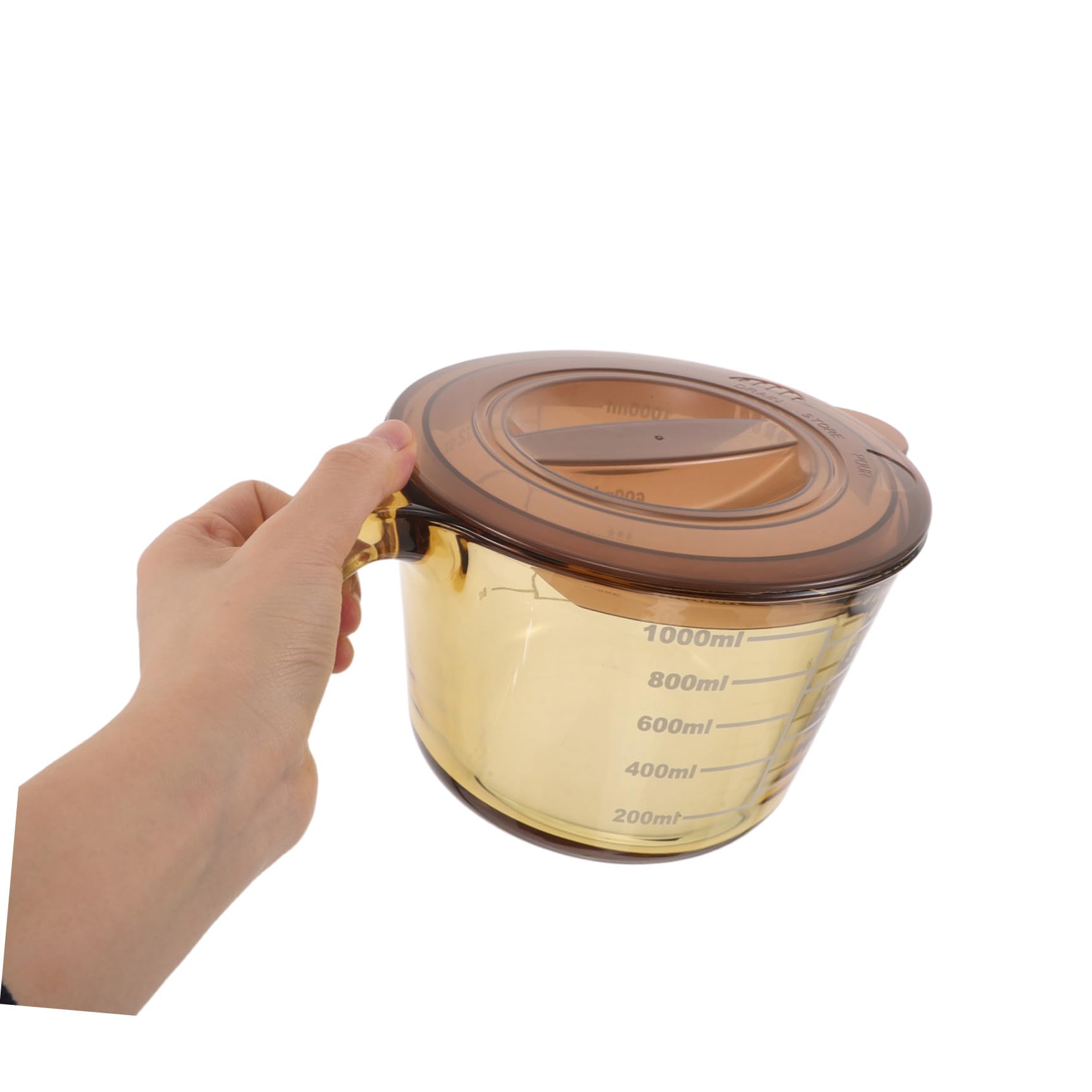 Vaso Medidor de Vidrio de 1000ml con Tapa y Boquilla