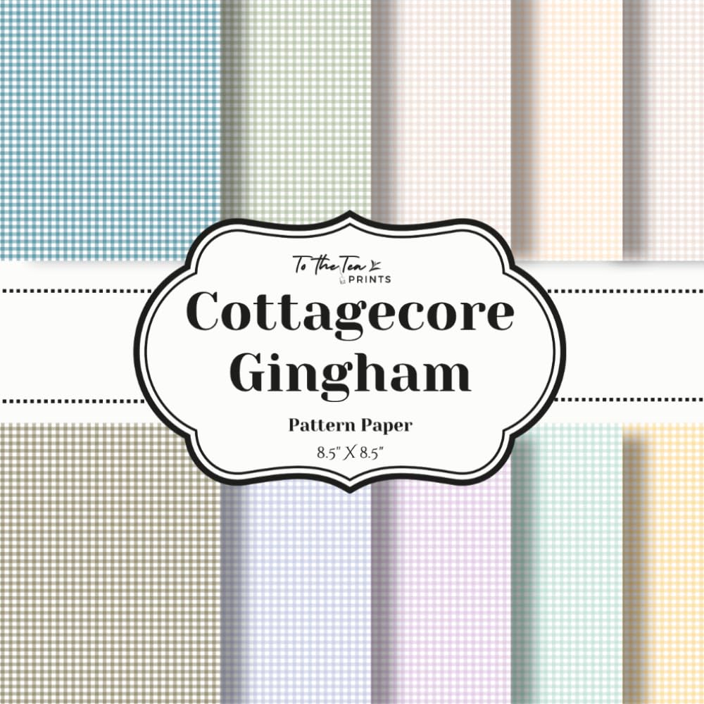 Cottagecore Gingham Pattern Paper: 20 Double-Sided Pattern Sheets for Scrapbooking, Card Making, Junk Journals, Origami, and Other Cut and Create Paper Crafts