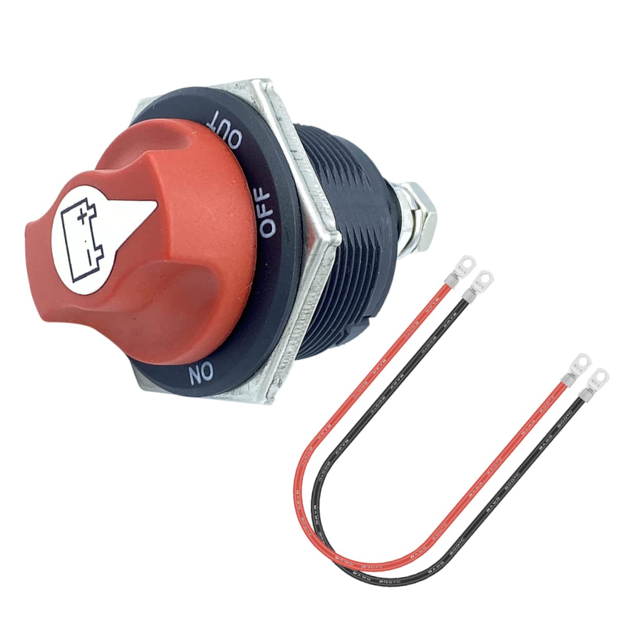 Alipis 1Set Heavy Duty Battery Disconnect Switch with Power Cable for Rv ATV Boat Truck and Trailer Easy Operation for Electrical Equipment Isolation