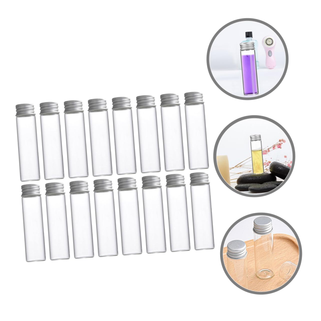 IMIKEYA 30piezas de Ensayo de Vidrio Tapa de Pequeños Frascos de Muestra para Laboratorio Decoración DIY Regalos de Joyería