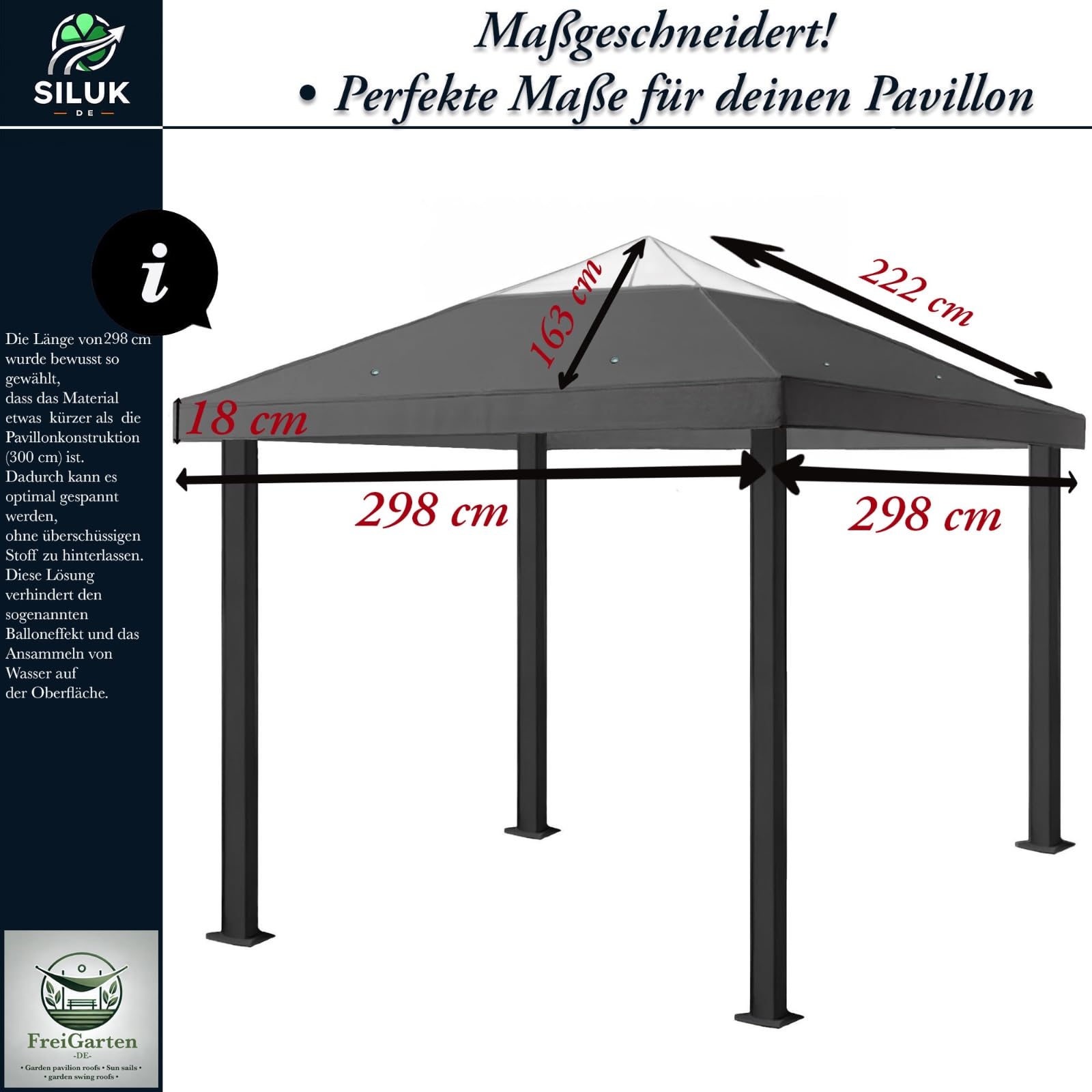 Ersatzdach für Pavillon 3x3 Meter Sand Antik
