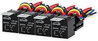 EPAuto 40/30A SPDT 12V Bosch Style Relay Harness - Heavy Duty 5-Wire Socket, 4 Pack Automotive Relays