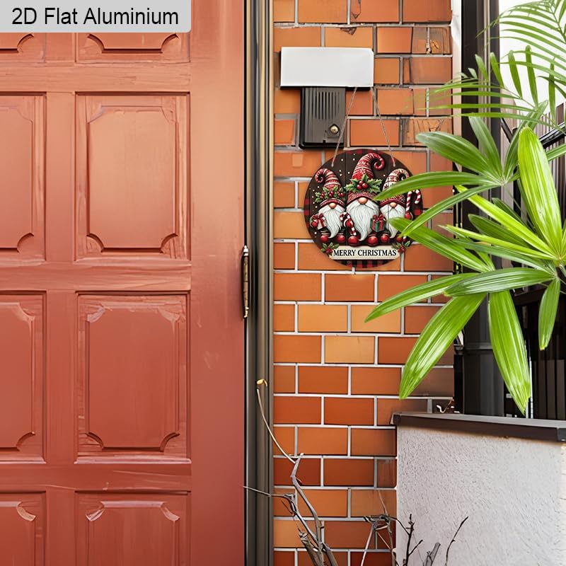 Miniatura 8 de 1pc Retro Style Christmas Aluminum Wall Art Decor, 3.96inch, 2D Flat, Suitable for Kitchen, Bathroom, Office, Farmhouse Decor, Ideal Present for