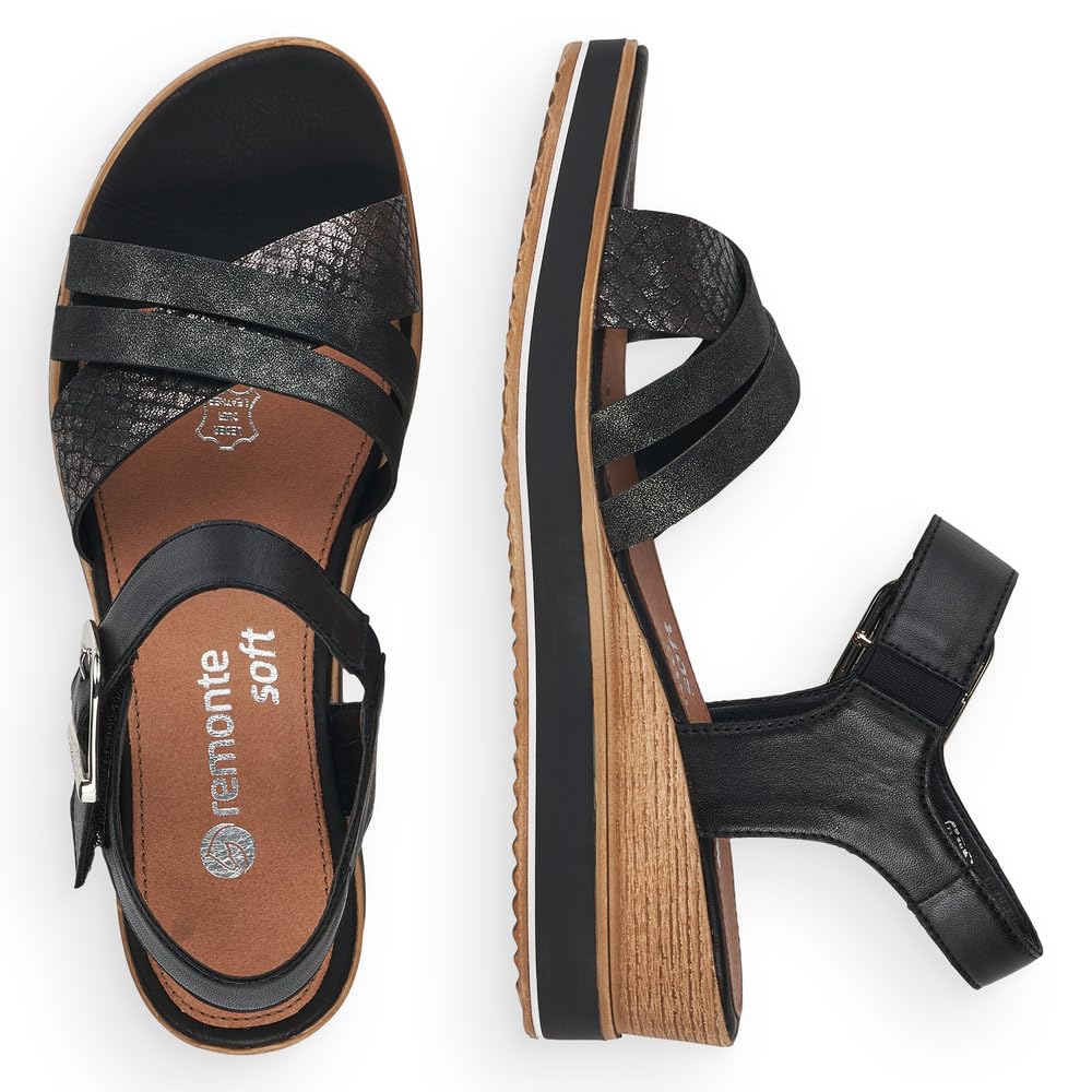 Remonte Damen Keilsandalen D6454, Frauen Sandalen