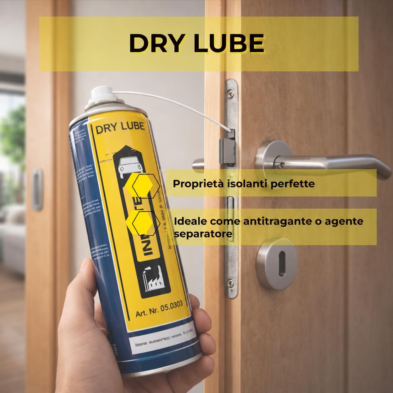 INNOTEC Dry Lube Lube - 2 lubrificanti a secco 500 ml - PTFE Spray senza silicone e grasso, pellicola lubrificante trasparente, antistatico, impermeabile, registrato NSF riduce l'attrito e l'usura