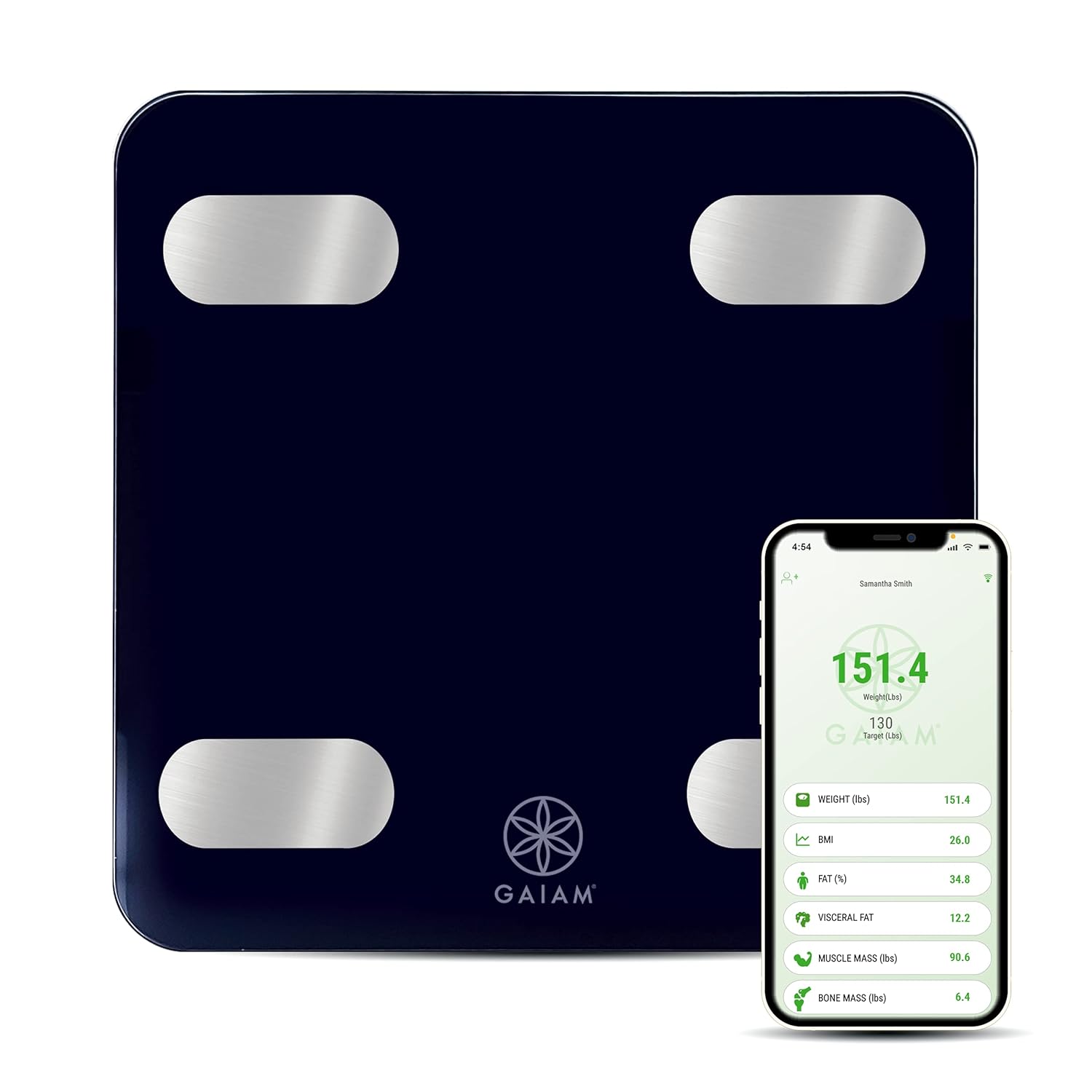 Amazon Com Gaiam Smart Weight Scale Black Health Household Amazon Com Gaiam Smart Weight Scale Black Health Household