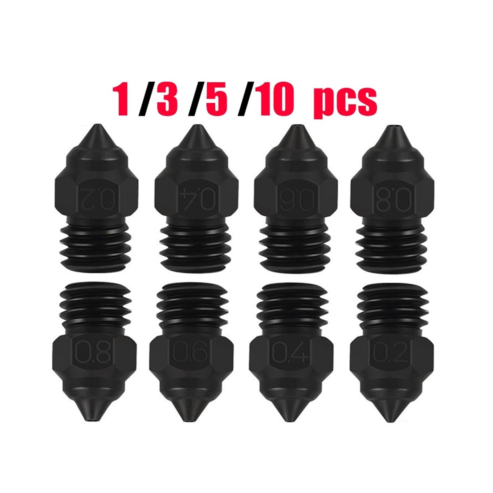 Ugello MK8 for CR-6 SE CR6 SE/ CR5 PRO/Ender 3 S1 Pro/ CR10 V2/ Ender5 Pro /5 Plus 0.2 .4 .6 .8mm(10 pcs,0.6mm)