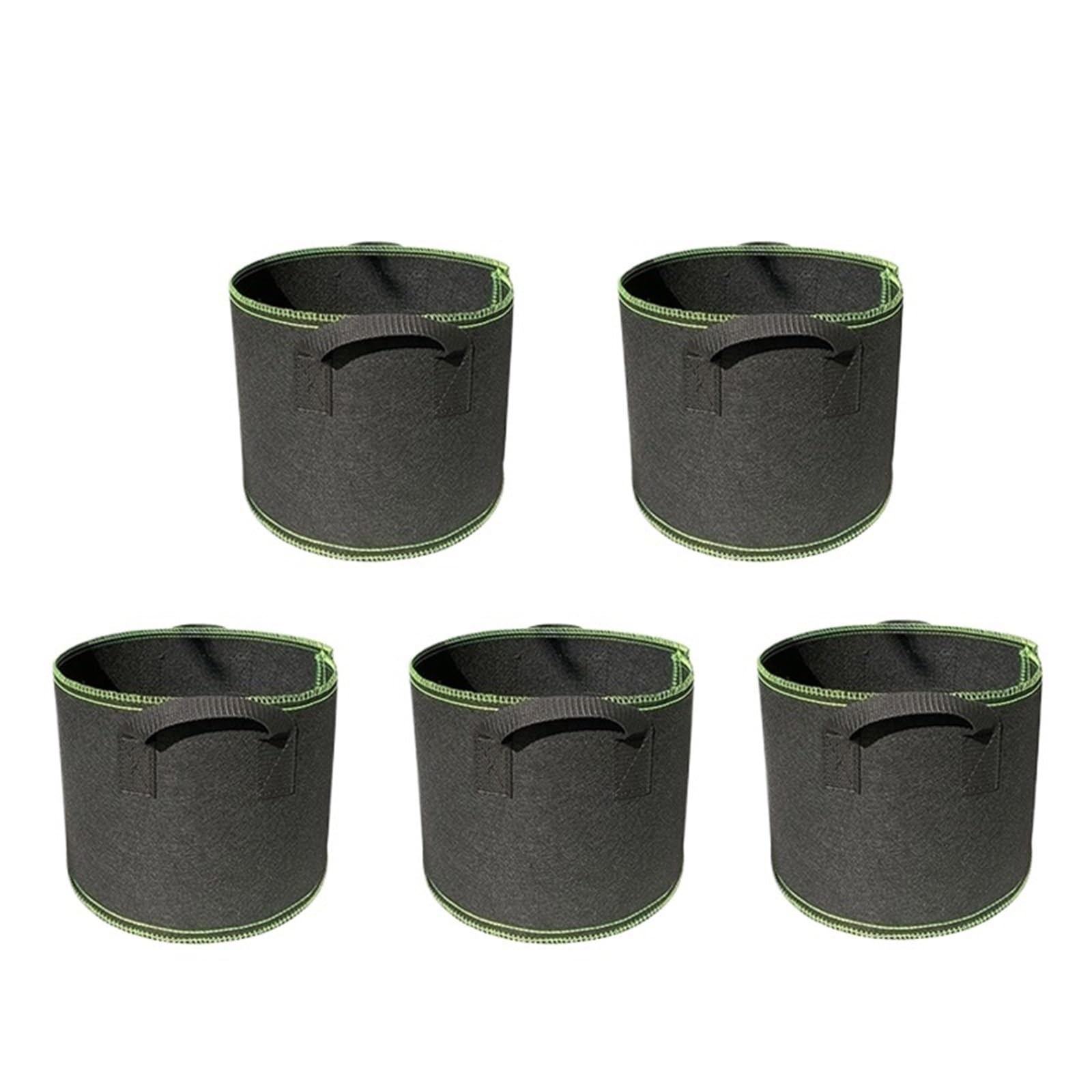 EYRMQWJPC Fabric Plant Growing Bags, Plant Grow Bags Multicolor Multiple Sizes Non-Woven Fabric Pots With Handles For Garden(5pcs Green,12Gallon 40X35cm)