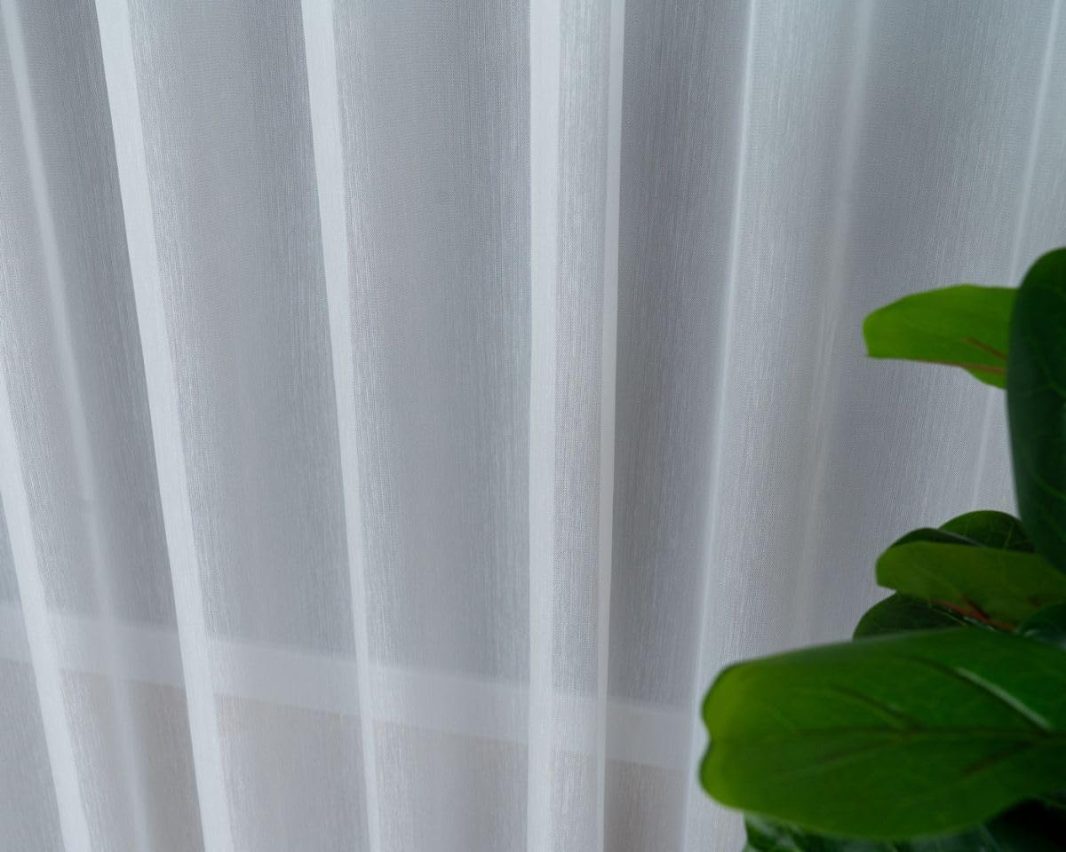Tenda Bianca Moderna Bianca 500x280 cm (LxA) Liscia Pronta Con Fettuccia Arricciatenda Facile Cura Elegante Decorazione Finestra