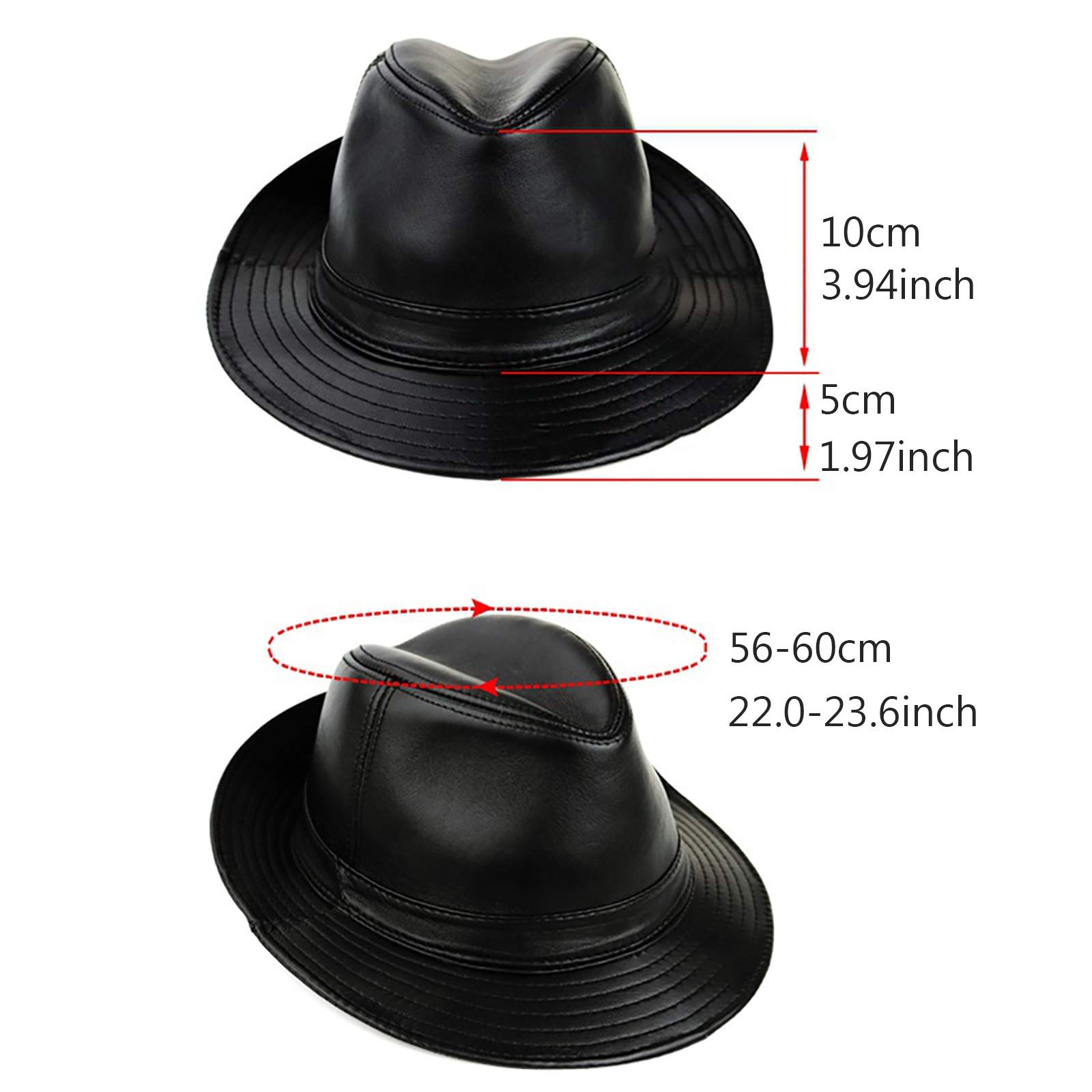 Sombreros de invierno, cuero jazz gorra hombres piel de oveja top sombrero ala de panama fiesta jugador de bolos