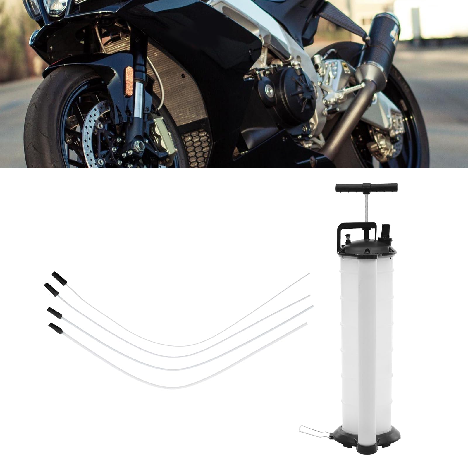 Pompa di aspirazione dell'olio da 7 litri per cambio dell'olio motore, pompa di aspirazione manuale dell'olio con 4 tubi, pompa manuale, scarico dell'olio per la maggior parte delle auto
