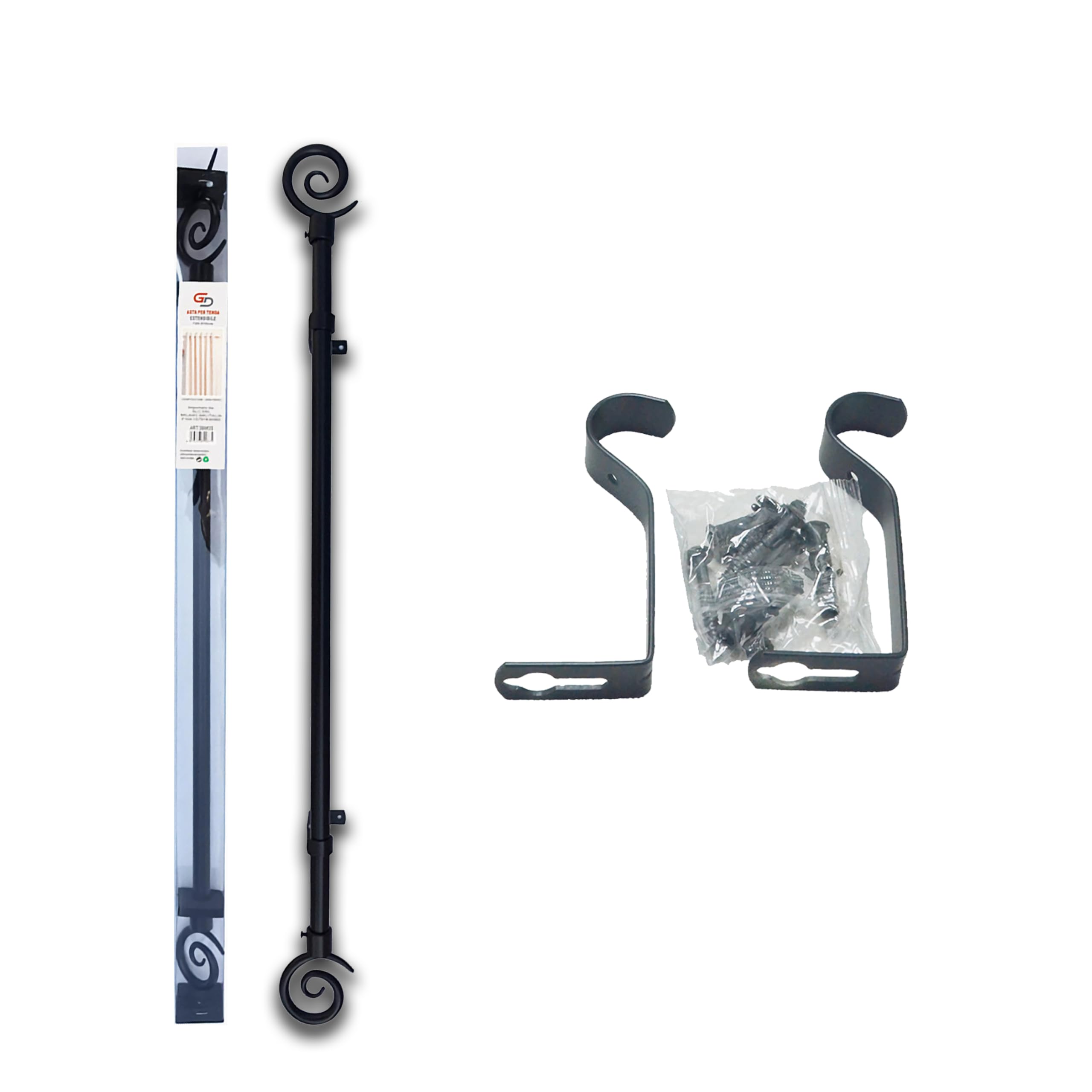 Bastone Tenda Estensibile Con Spirale In Rattan - Design Shabby Chic 70-310 Cm - Foto 5