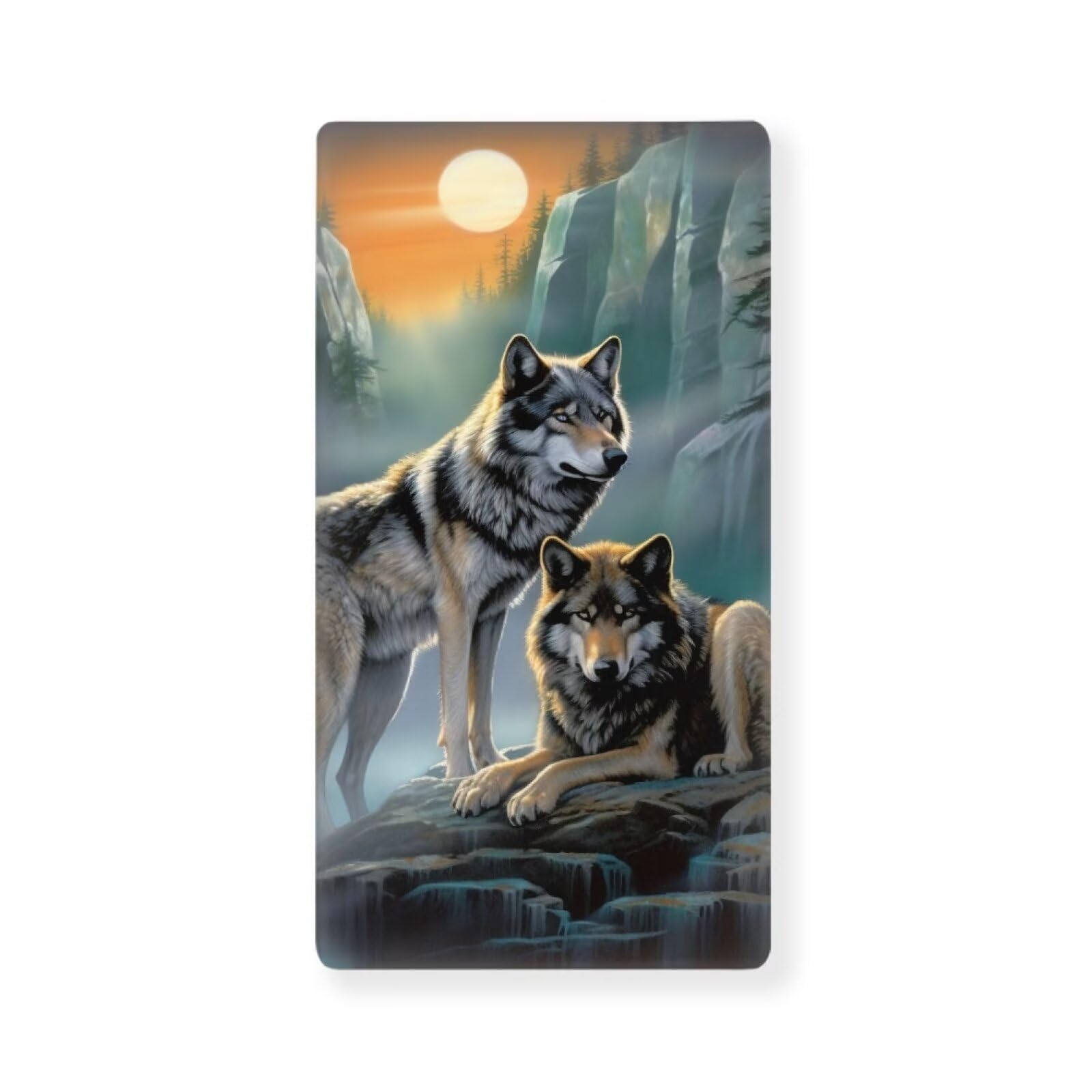 Wolf Moon Crib Sheets for Boys, Baby Bed Sheet Set 28"X52" Standard Crib Mattress Soft Nursery Bed Sheet for Standard Crib and Toddler Mattress