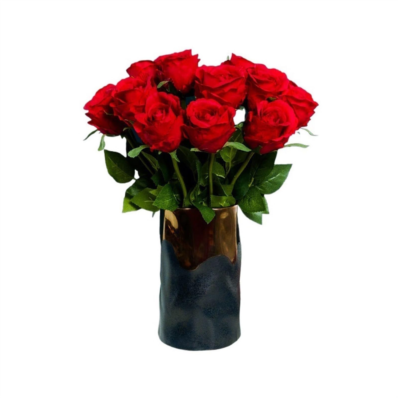 Gv8pA5fj7b Ready Arranged Flowers in Vase Fake Flower Bouquet Indoor Decorations Simulation Arrangement Living Room Floral Arrangements Table Centerpieces(Red)