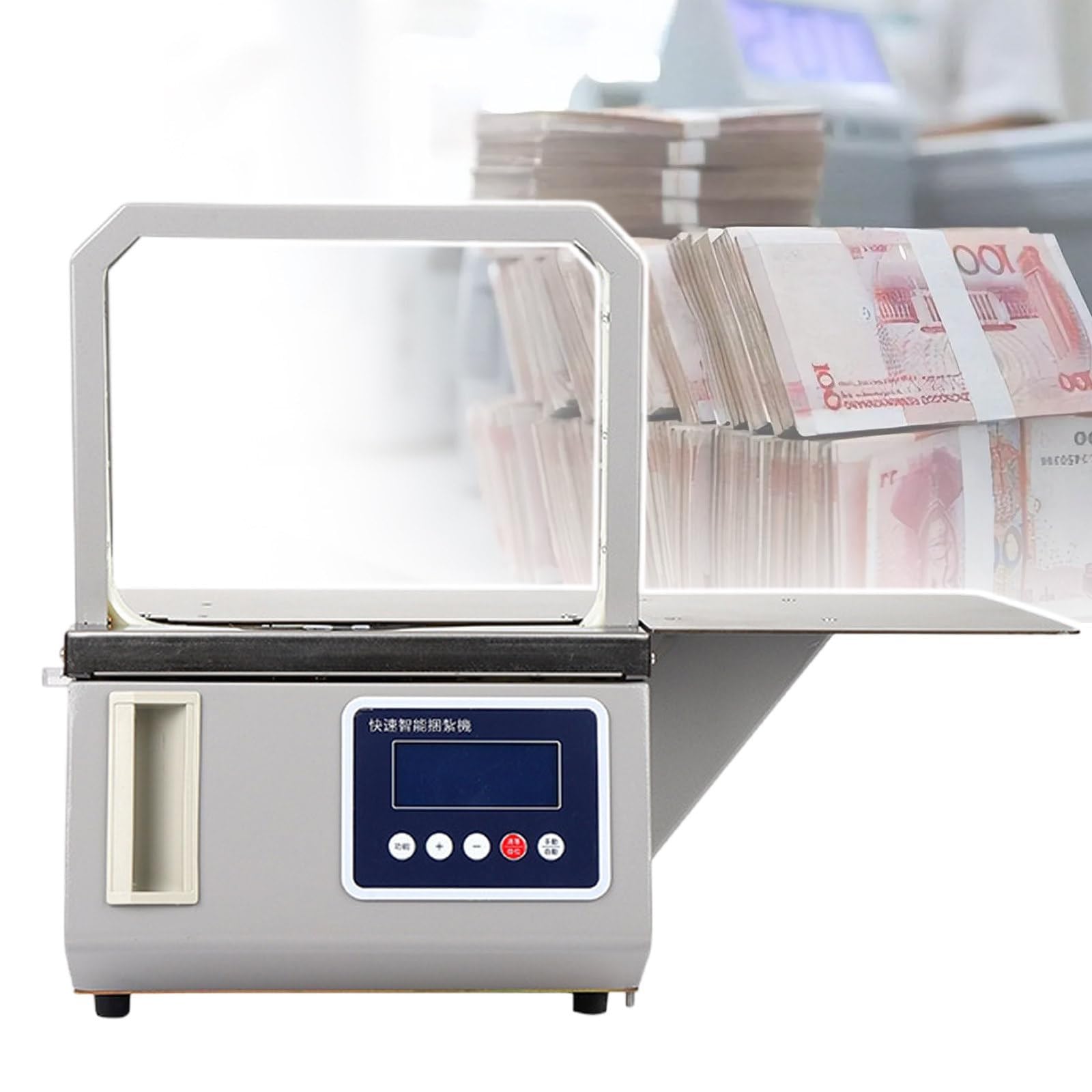 Senodon One Color Smart Automatic Bunding Machine - 1.5S Rapid Strapping With Counting Function, Adjustable 5-50N Tension, Versatile For Supermarket Fresh Food And Daily Goods Packaging