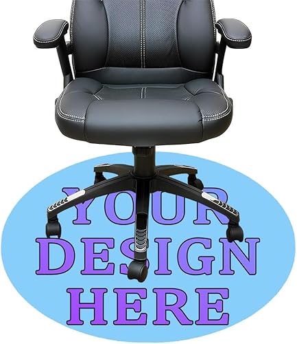 Vista 38 de Tapete redondo personalizado para silla de oficina para suelo de madera dura, tapete personalizado para silla de computadora, diseña tu imagen, Negro