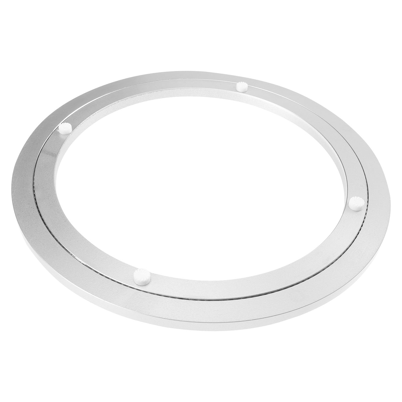 TOYANDONA Base Giratoria de Aleación de Aluminio para Mesa de Comedor, Diseño Silencioso y Fluido, Placa Giratoria Redonda Color Plata para Cocinas y Banquetes