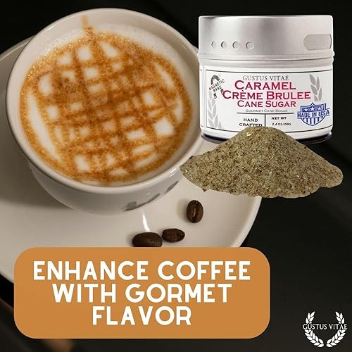 Miniatura 7 de Caramel Crème Brûlée Cane Sugar | Artisanal Infused Sugar | 1:1 Replacement For Plain Sugar | All Natural, Non GMO | Gourmet Sweetener | Handmade in
