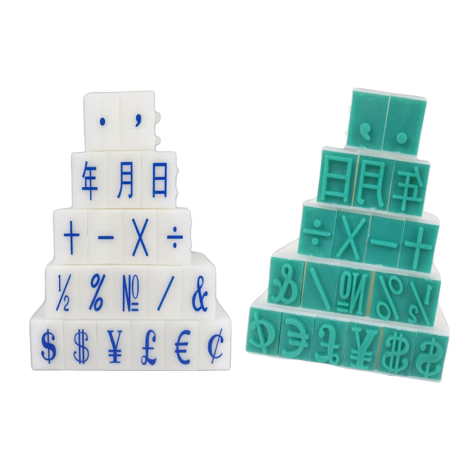 20Pieces Date Symbol Stamp Detachable Date Stamp for Kid Adult Student Teacher Art Craft Scrapbooking and Teaching Set