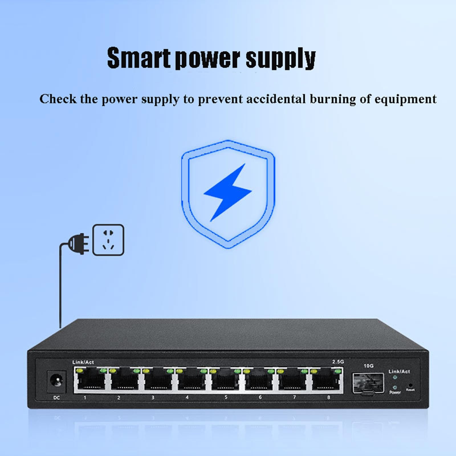 Switch gestito in rete a 8 porte 2.5G Switch Ethernet con porta Poe Splitter Internet hub ottico plug-and-play 10G,B