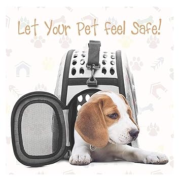 Bark n Bites Carry Bags for Pets Portable Pet Handbag Carrier Comfortable Travel Carry Bags for Cat Dog Puppy Small Animals Apricot Gray