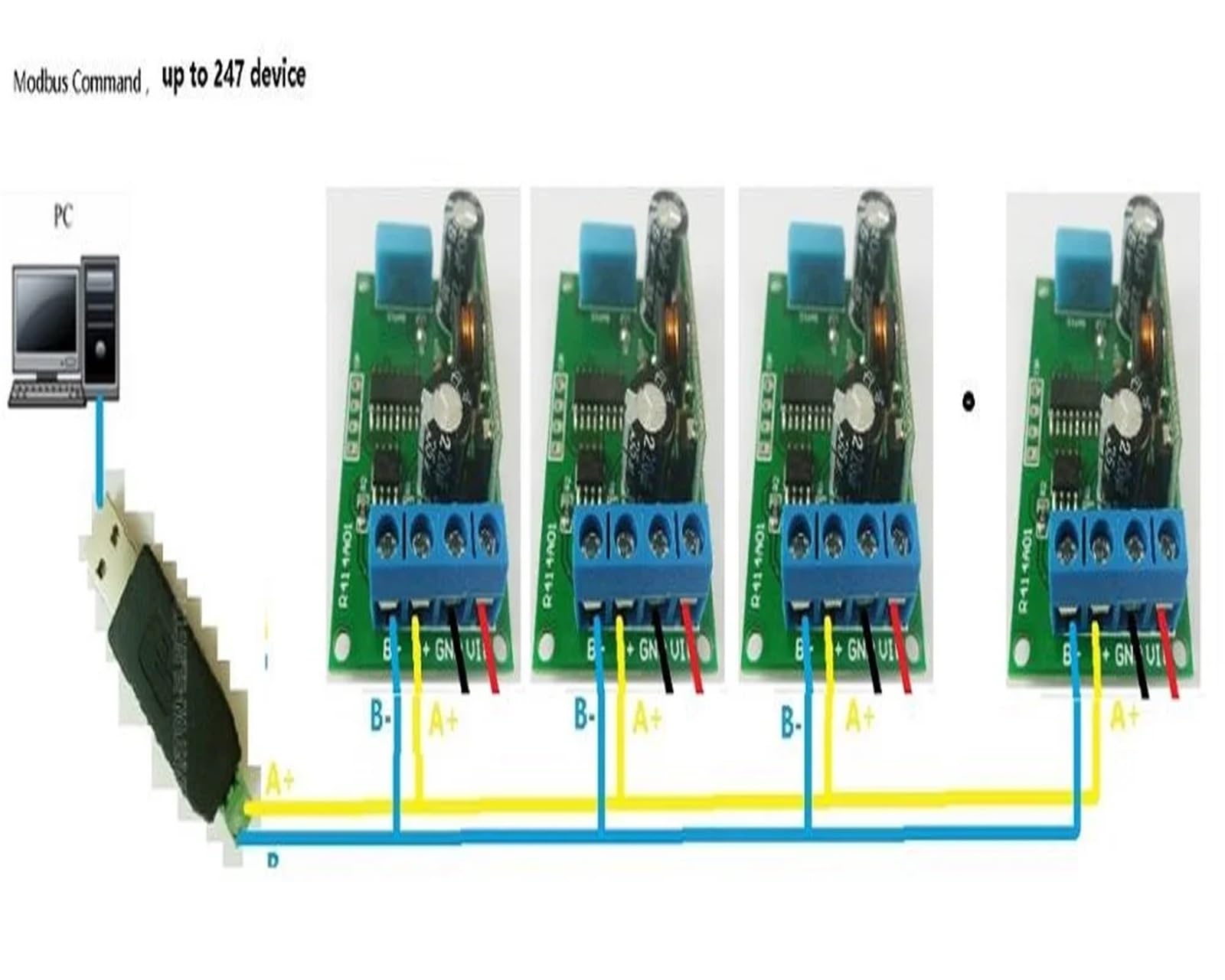 Capteur de température et d'humidité R414A01 CC 5 V-23 V RS485 Modbus RTU, moniteur d'acquisition à distance, remplacement DHT22 DS18B20 PT100