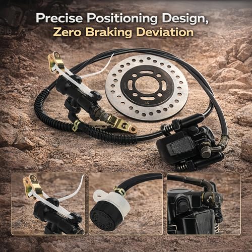 plplaaoo Go Kart Brake Kit,Go Kart Parts,Go Kart Brakes,Hydraulic Brakes Go Kart Hydraulic Rear Disc Brake Caliper System for 50cc,150cc,200cc,250cc,Dirt Bikes,Quads,Atvs,Karts